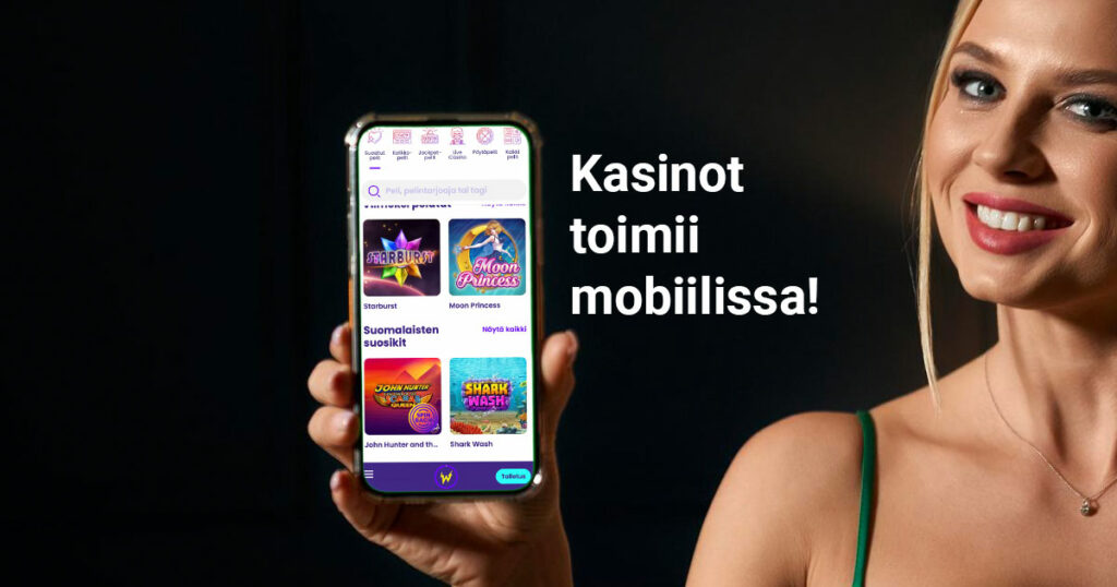 Kasinot netissä toimivat myös mobiililaitteilla
