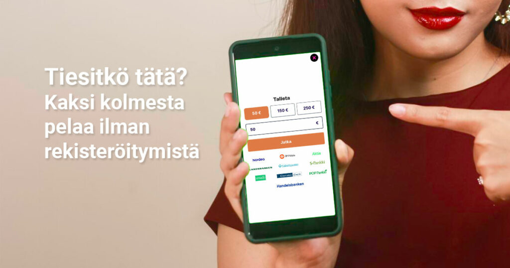 Suurin osa pelaa kasinoilla ilman rekisteröitymistä