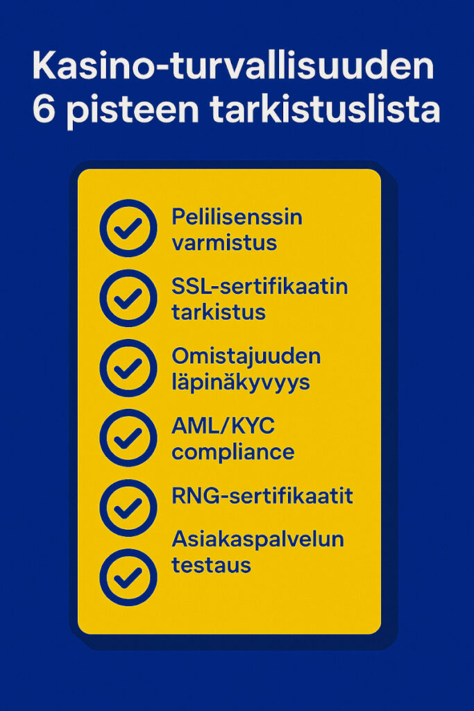 kasinon turvallisuuden tarkastaminen